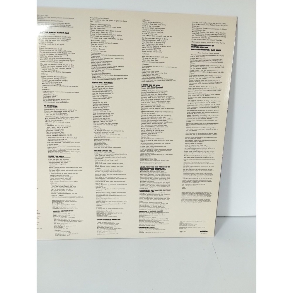 Whitney Houston "Whitney" 1987 Arista Pop Soul - Picture 6 of 10